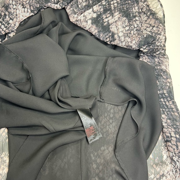 TopShop Metallic Snakeskin Print Belted Dress Size 6 - Picture 8 of 10